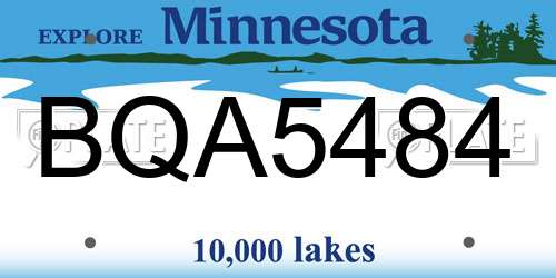 BQA5484 Minnesota License Plate