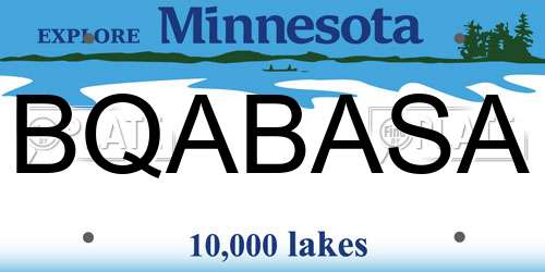 BQABASA Minnesota License Plate