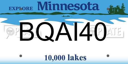 BQAI40 Minnesota License Plate