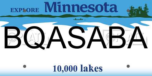 BQASABA Minnesota License Plate