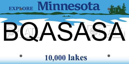 BQASASA Minnesota License Plate