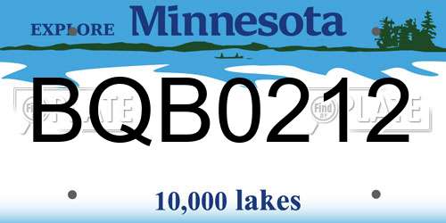 BQB0212 Minnesota License Plate