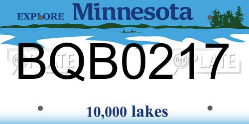 BQB0217 Minnesota License Plate
