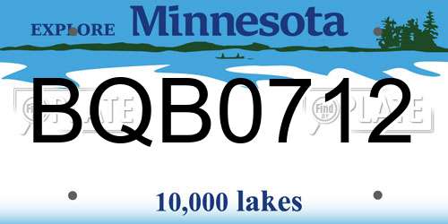 BQB0712 Minnesota License Plate