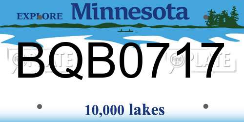 BQB0717 Minnesota License Plate