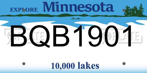 BQB1901 Minnesota License Plate