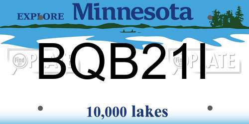 BQB21I Minnesota License Plate