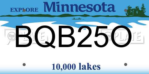 BQB25O Minnesota License Plate