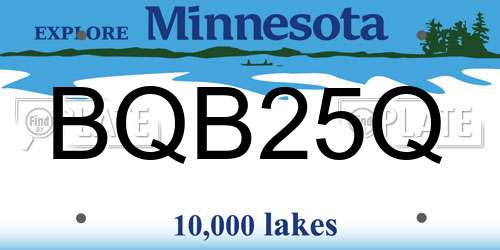 BQB25Q Minnesota License Plate