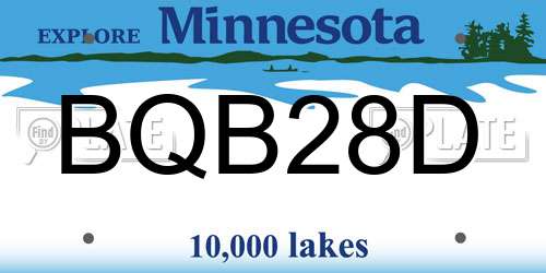 BQB28D Minnesota License Plate