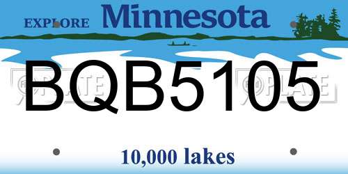 BQB5105 Minnesota License Plate