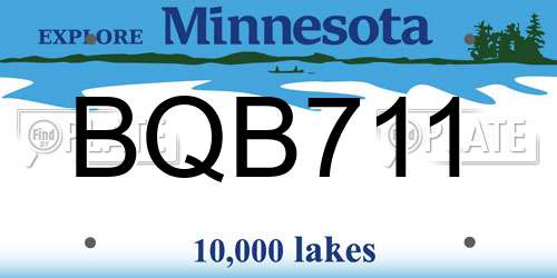 BQB711 Minnesota License Plate
