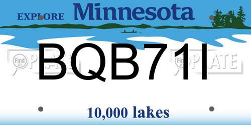 BQB71I Minnesota License Plate