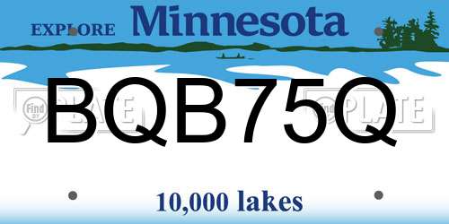 BQB75Q Minnesota License Plate