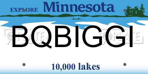 BQBIGGI Minnesota License Plate