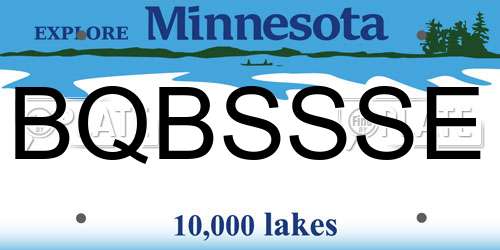 BQBSSSE Minnesota License Plate