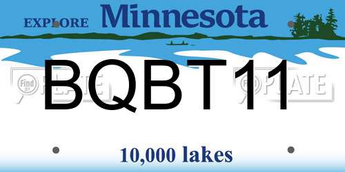 BQBT11 Minnesota License Plate