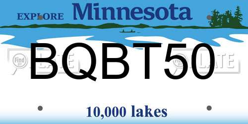 BQBT50 Minnesota License Plate