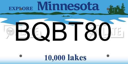 BQBT80 Minnesota License Plate