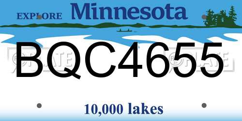BQC4655 Minnesota License Plate