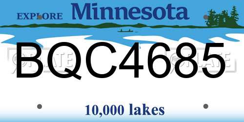 BQC4685 Minnesota License Plate