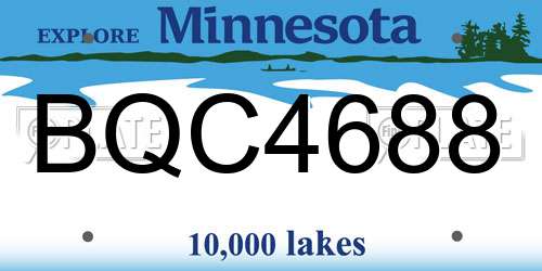BQC4688 Minnesota License Plate