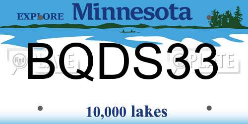 BQDS33 Minnesota License Plate