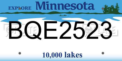 BQE2523 Minnesota License Plate