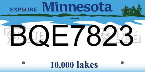 BQE7823 Minnesota License Plate