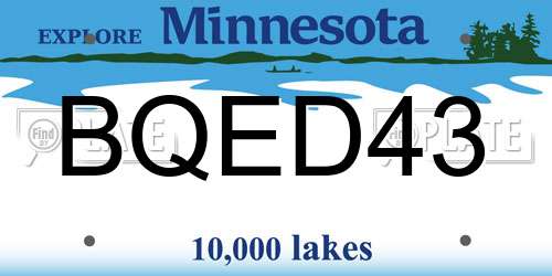 BQED43 Minnesota License Plate