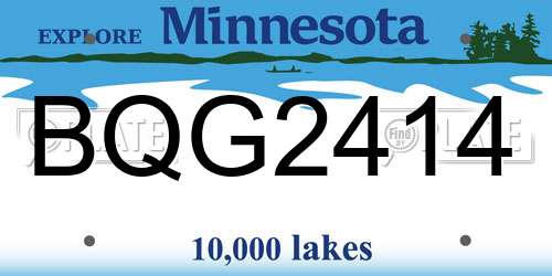 BQG2414 Minnesota License Plate