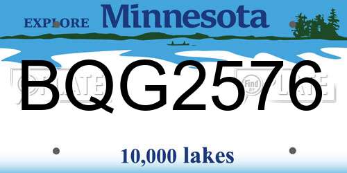 BQG2576 Minnesota License Plate