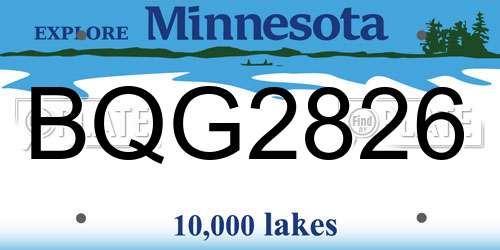 BQG2826 Minnesota License Plate