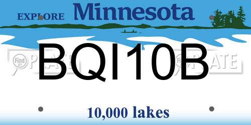 BQI10B Minnesota License Plate
