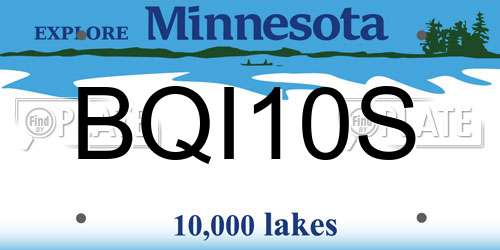 BQI10S Minnesota License Plate