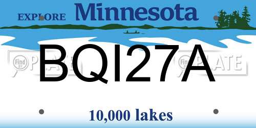 BQI27A Minnesota License Plate