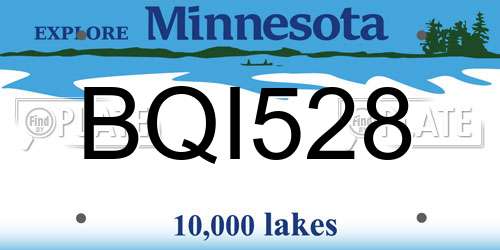 BQI528 Minnesota License Plate
