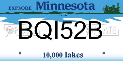 BQI52B Minnesota License Plate