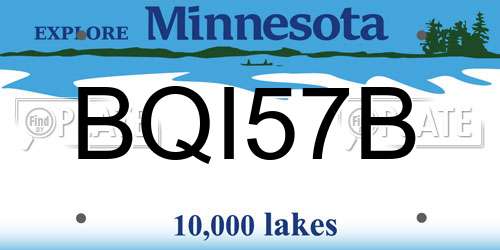 BQI57B Minnesota License Plate