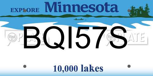 BQI57S Minnesota License Plate