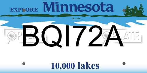 BQI72A Minnesota License Plate