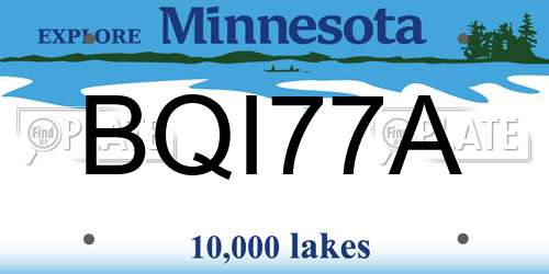 BQI77A Minnesota License Plate