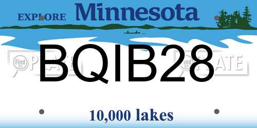 BQIB28 Minnesota License Plate