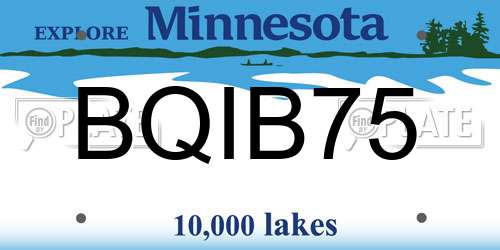 BQIB75 Minnesota License Plate