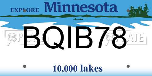 BQIB78 Minnesota License Plate