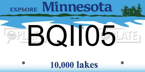 BQII05 Minnesota License Plate