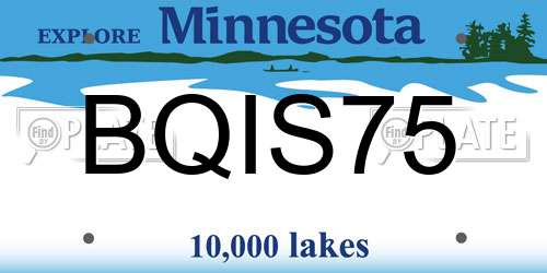 BQIS75 Minnesota License Plate