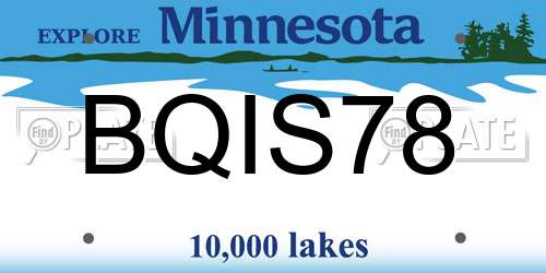 BQIS78 Minnesota License Plate