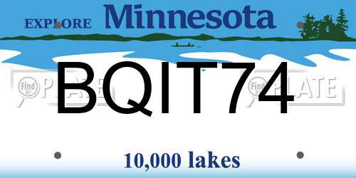BQIT74 Minnesota License Plate
