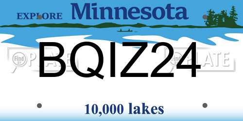 BQIZ24 Minnesota License Plate